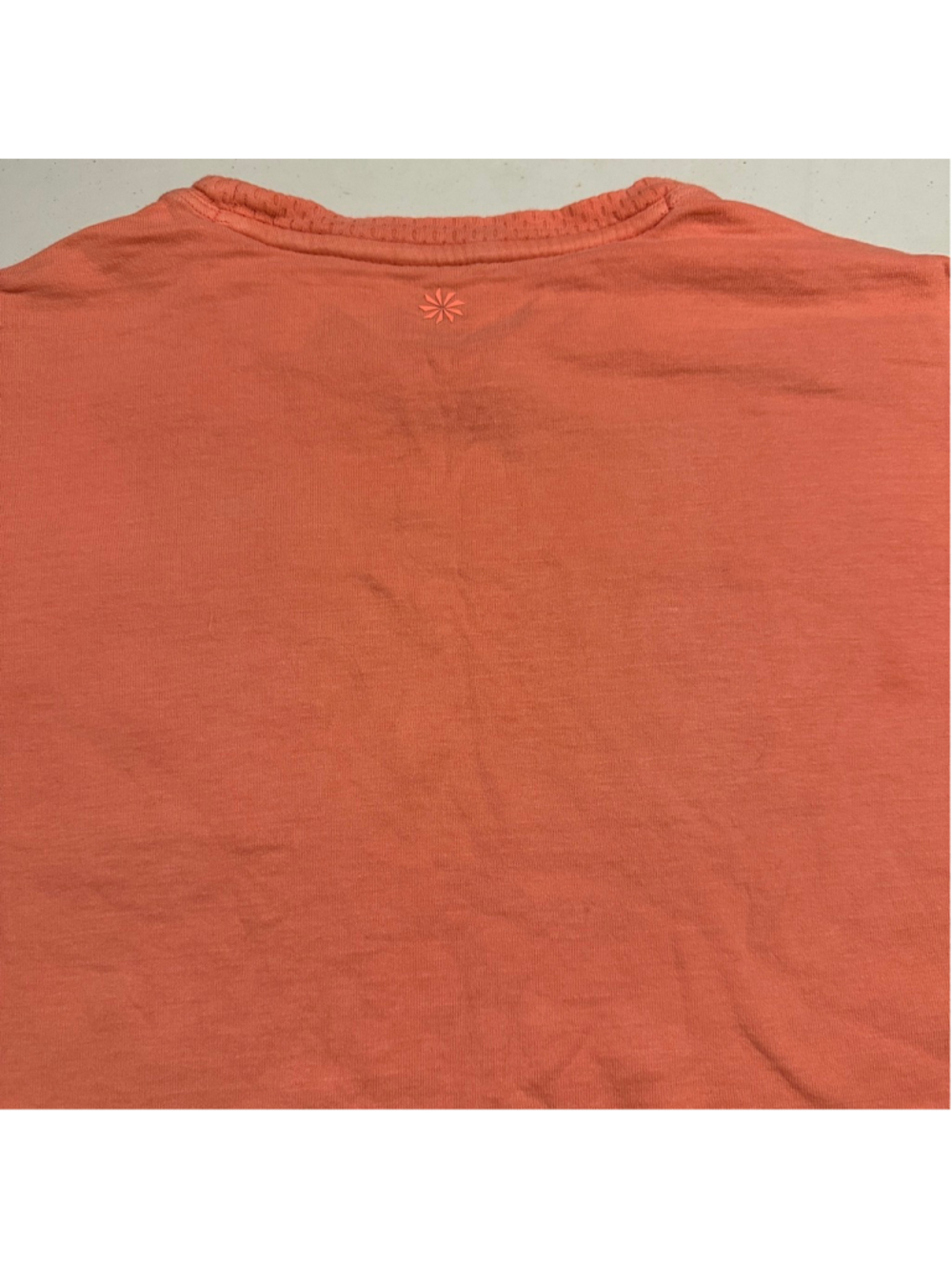 Girls Athleta Long Sleeve Tee L/12 Coral Cotton Star Logo Patch Pocket - Picture 5 of 7